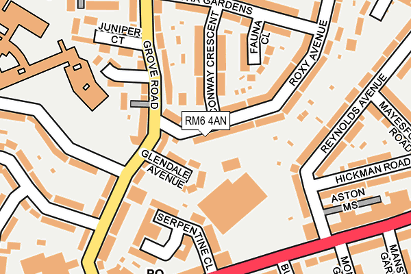 RM6 4AN map - OS OpenMap – Local (Ordnance Survey)