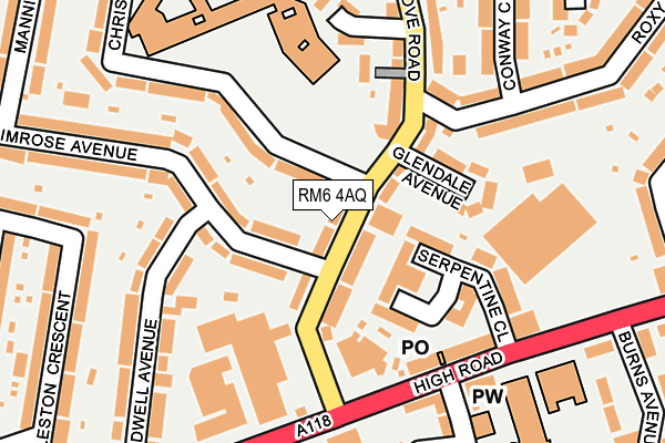 RM6 4AQ map - OS OpenMap – Local (Ordnance Survey)