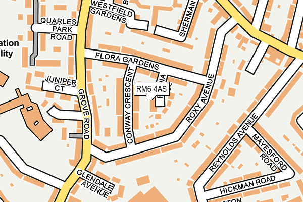 RM6 4AS map - OS OpenMap – Local (Ordnance Survey)