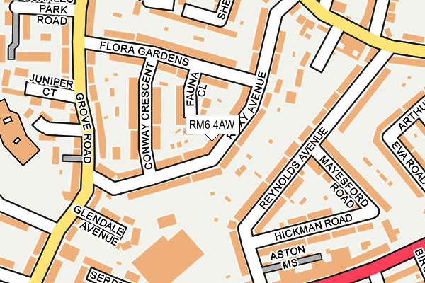 RM6 4AW map - OS OpenMap – Local (Ordnance Survey)