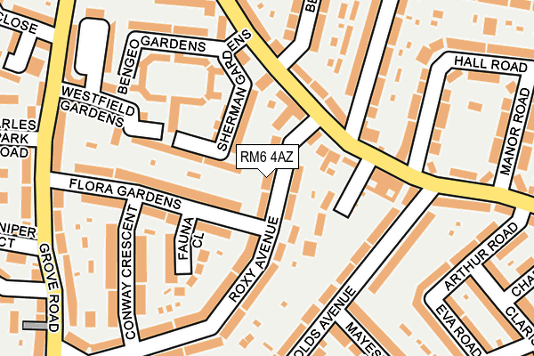 RM6 4AZ map - OS OpenMap – Local (Ordnance Survey)