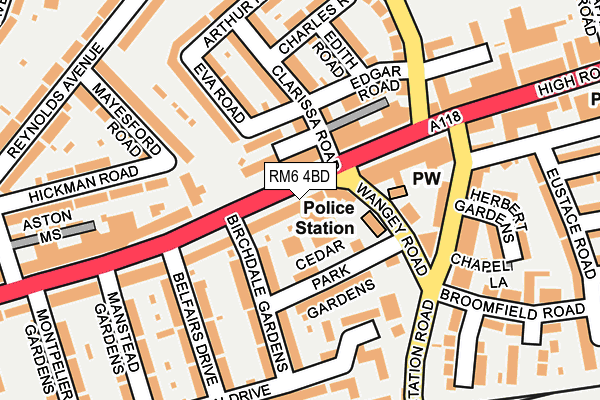 RM6 4BD map - OS OpenMap – Local (Ordnance Survey)