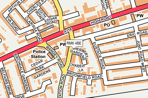 RM6 4BE map - OS OpenMap – Local (Ordnance Survey)