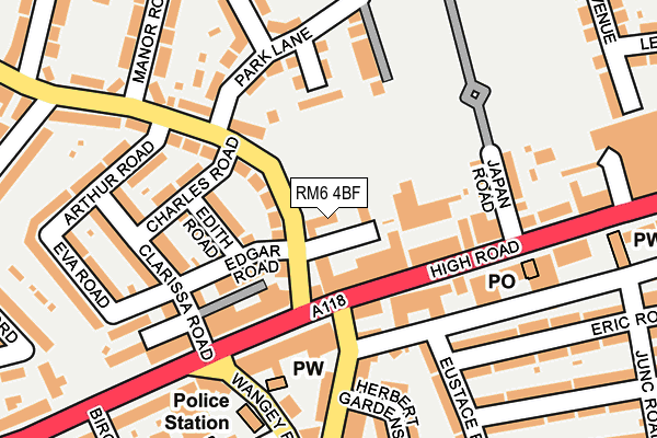 RM6 4BF map - OS OpenMap – Local (Ordnance Survey)