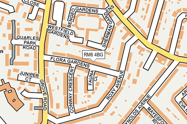 RM6 4BG map - OS OpenMap – Local (Ordnance Survey)