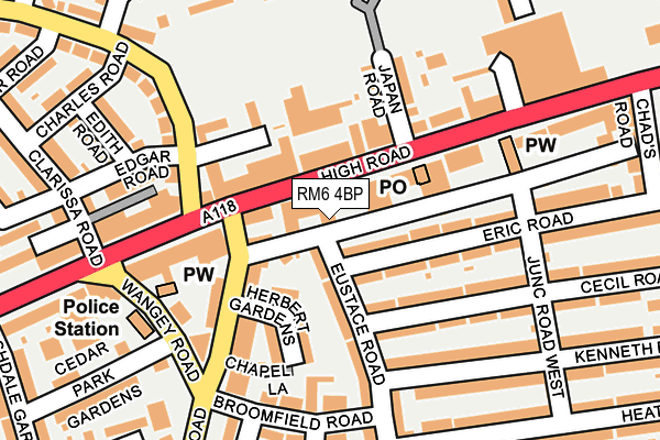 RM6 4BP map - OS OpenMap – Local (Ordnance Survey)
