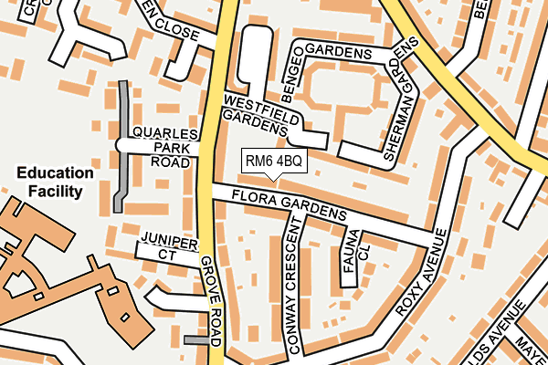 RM6 4BQ map - OS OpenMap – Local (Ordnance Survey)
