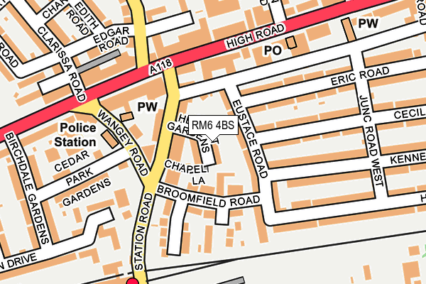 RM6 4BS map - OS OpenMap – Local (Ordnance Survey)