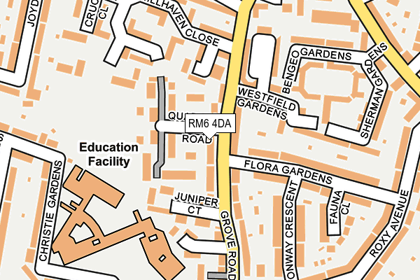 RM6 4DA map - OS OpenMap – Local (Ordnance Survey)