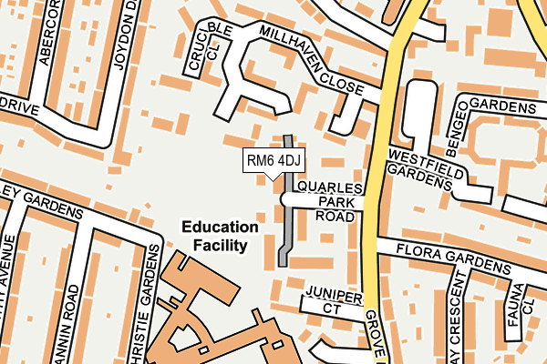 RM6 4DJ map - OS OpenMap – Local (Ordnance Survey)