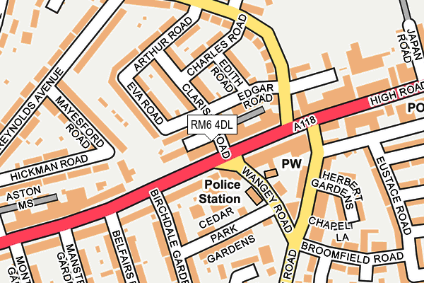 RM6 4DL map - OS OpenMap – Local (Ordnance Survey)
