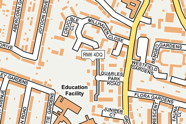 RM6 4DQ map - OS OpenMap – Local (Ordnance Survey)