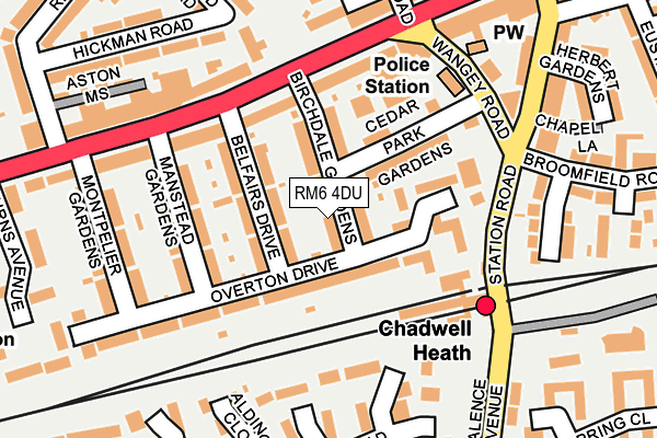 RM6 4DU map - OS OpenMap – Local (Ordnance Survey)