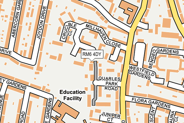RM6 4DY map - OS OpenMap – Local (Ordnance Survey)