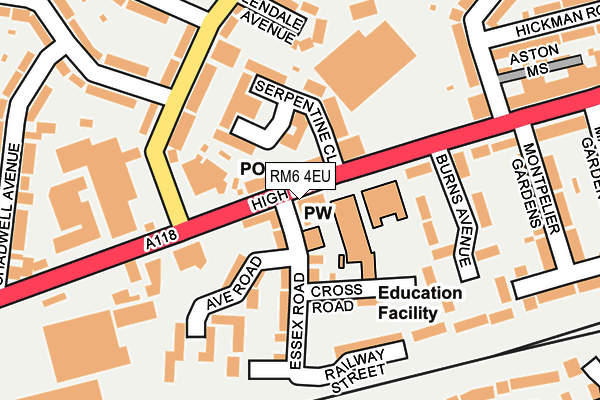 RM6 4EU map - OS OpenMap – Local (Ordnance Survey)
