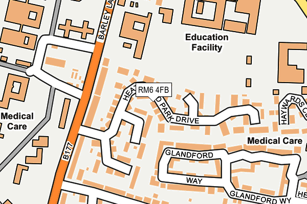 RM6 4FB map - OS OpenMap – Local (Ordnance Survey)