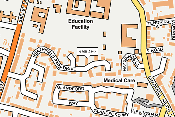 RM6 4FG map - OS OpenMap – Local (Ordnance Survey)