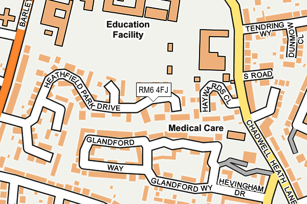 RM6 4FJ map - OS OpenMap – Local (Ordnance Survey)