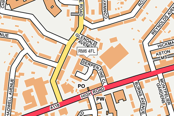 RM6 4FL map - OS OpenMap – Local (Ordnance Survey)