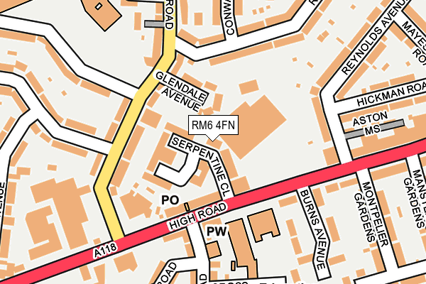 RM6 4FN map - OS OpenMap – Local (Ordnance Survey)