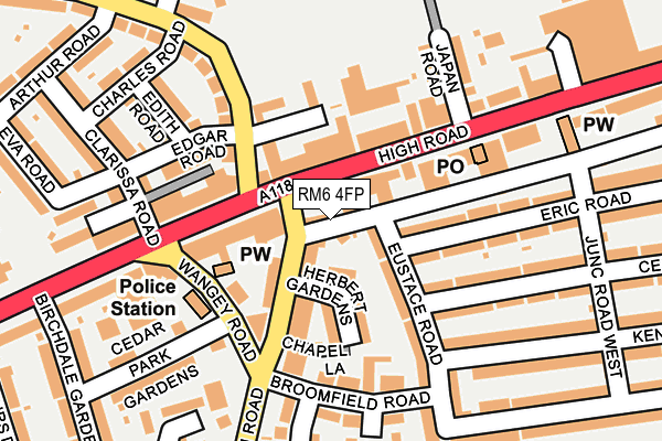 RM6 4FP map - OS OpenMap – Local (Ordnance Survey)