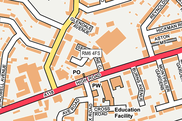 RM6 4FS map - OS OpenMap – Local (Ordnance Survey)