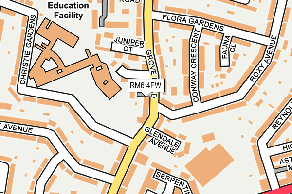 RM6 4FW map - OS OpenMap – Local (Ordnance Survey)