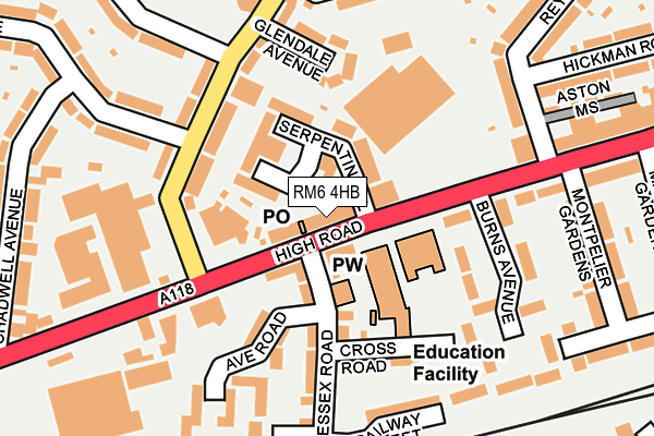 RM6 4HB map - OS OpenMap – Local (Ordnance Survey)