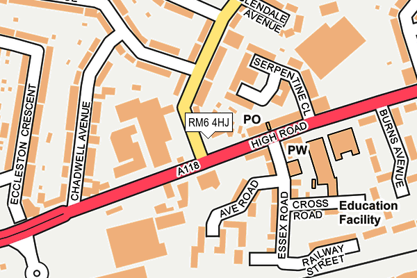 RM6 4HJ map - OS OpenMap – Local (Ordnance Survey)
