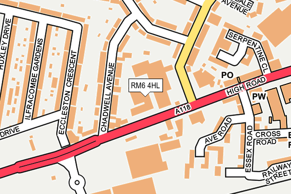 RM6 4HL map - OS OpenMap – Local (Ordnance Survey)