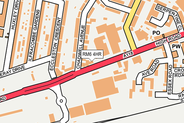 RM6 4HR map - OS OpenMap – Local (Ordnance Survey)