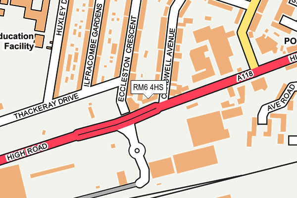 RM6 4HS map - OS OpenMap – Local (Ordnance Survey)