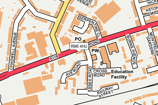 RM6 4HU map - OS OpenMap – Local (Ordnance Survey)