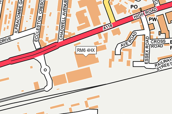 RM6 4HX map - OS OpenMap – Local (Ordnance Survey)