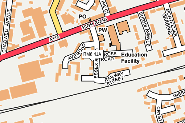 RM6 4JA map - OS OpenMap – Local (Ordnance Survey)