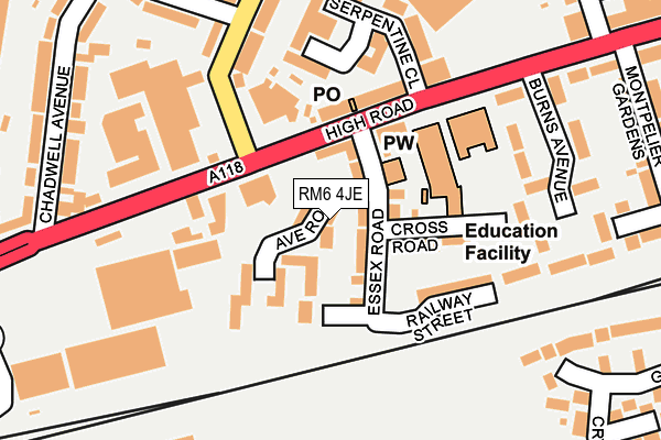 RM6 4JE map - OS OpenMap – Local (Ordnance Survey)