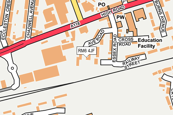RM6 4JF map - OS OpenMap – Local (Ordnance Survey)