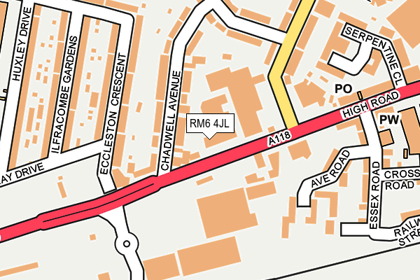 RM6 4JL map - OS OpenMap – Local (Ordnance Survey)