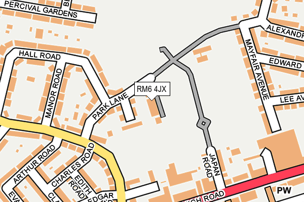 RM6 4JX map - OS OpenMap – Local (Ordnance Survey)