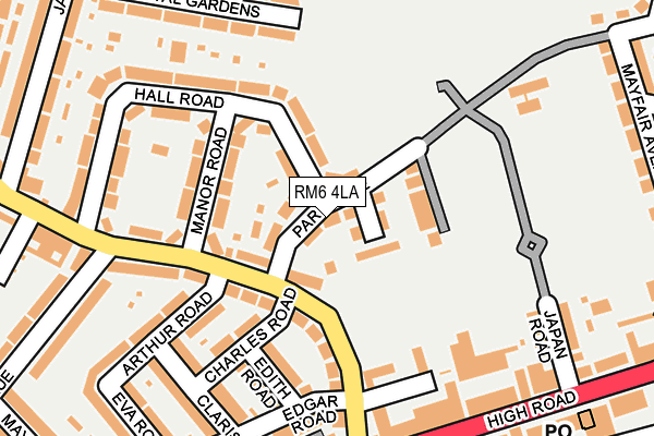 RM6 4LA map - OS OpenMap – Local (Ordnance Survey)