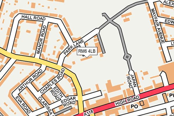 RM6 4LB map - OS OpenMap – Local (Ordnance Survey)