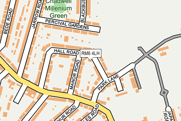 RM6 4LH map - OS OpenMap – Local (Ordnance Survey)