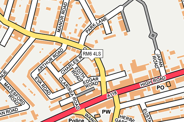 RM6 4LS map - OS OpenMap – Local (Ordnance Survey)