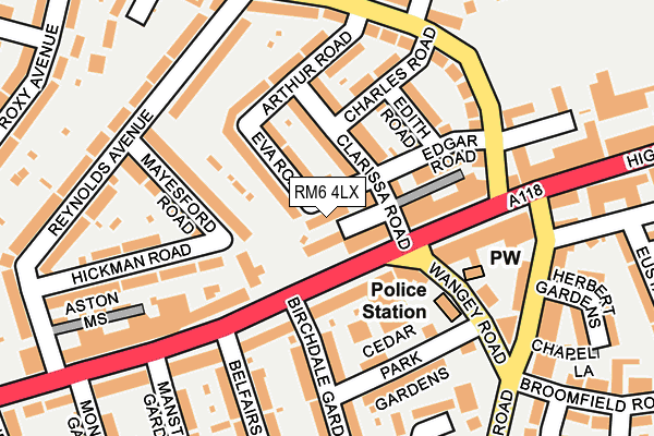 RM6 4LX map - OS OpenMap – Local (Ordnance Survey)