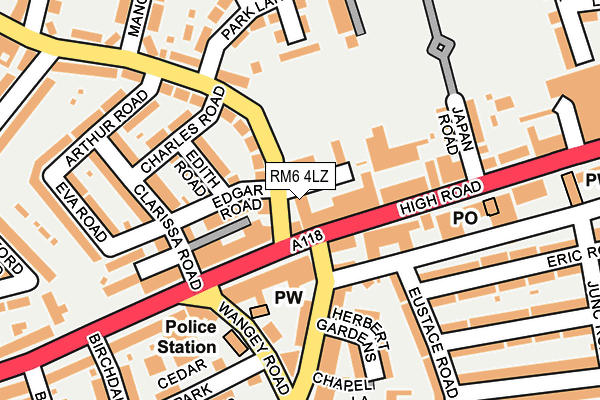 RM6 4LZ map - OS OpenMap – Local (Ordnance Survey)