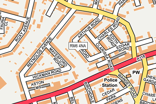 RM6 4NA map - OS OpenMap – Local (Ordnance Survey)