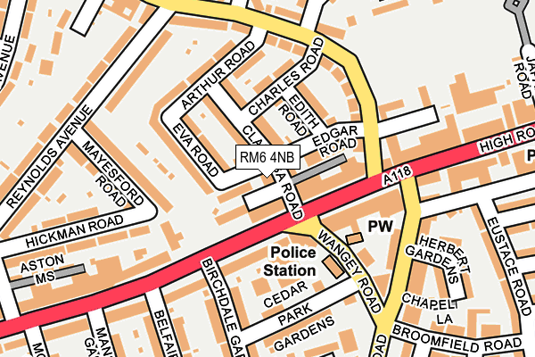 RM6 4NB map - OS OpenMap – Local (Ordnance Survey)