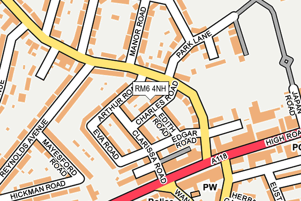RM6 4NH map - OS OpenMap – Local (Ordnance Survey)