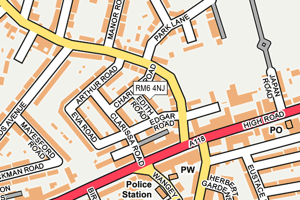 RM6 4NJ map - OS OpenMap – Local (Ordnance Survey)