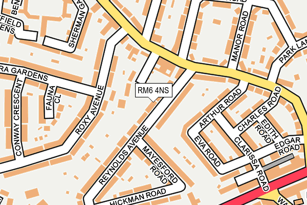 RM6 4NS map - OS OpenMap – Local (Ordnance Survey)